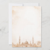 Boho Beige Blumige Aqeeqah Einladung (Rückseite)