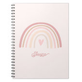 Boho Beige Blush Rainbow Notizblock (Vorderseite)