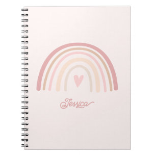 Boho Beige Blush Regenbogen Notizblock