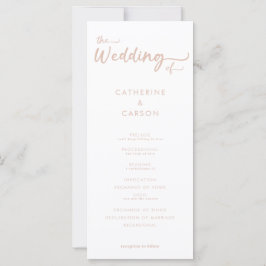 Boho Beige Blush Trendy Wedding Program