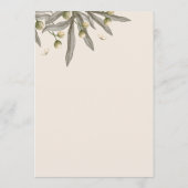 Boho Beige Botanical Wedding Menu Menükarte (Rückseite)