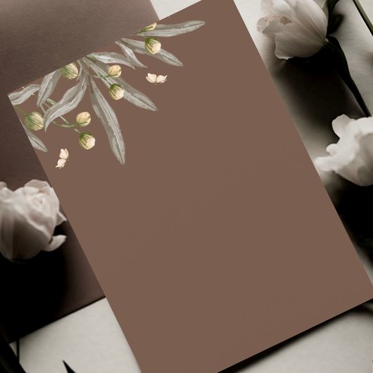 Boho Beige Botanical Wedding Menu Menükarte