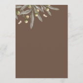 Boho Beige Botanical Wedding Menu Menükarte (Rückseite)