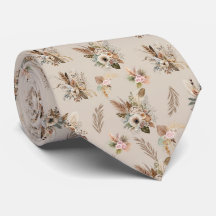 Boho Beige Braun Floral Botanisch Trendige Herren