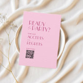 Boho Beige Brown Bold Wedding QR Code RSVP Karte