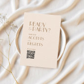 Boho Beige Brown Bold Wedding QR Code RSVP Karte