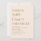 Boho Beige Brown Earth Tones Bold Retro Wedding Einladung (Vorderseite)