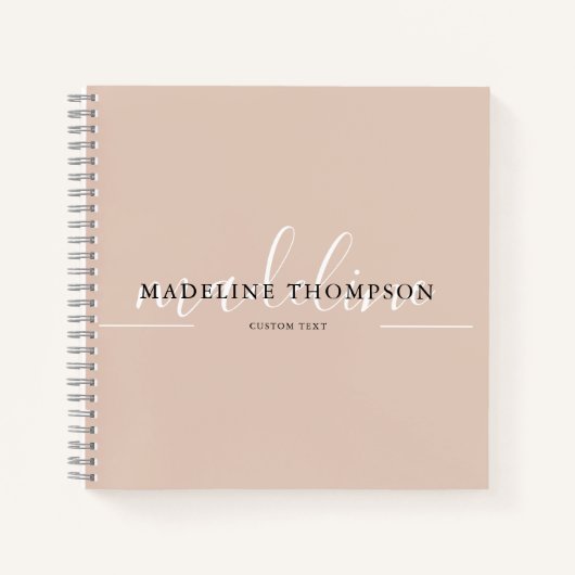 Boho Beige Calligrafie-Skript Notizblock (Vorderseite)