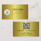 Boho Beige Calligraphy Script QR-Code Visitenkarte (Vorne/Hinten)