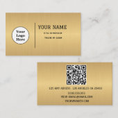 Boho Beige Calligraphy Script QR-Code Visitenkarte (Vorne/Hinten)