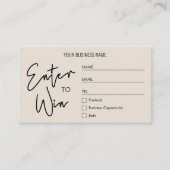 Boho Beige Company Logo-Raffe Einstieg in das Gewi Platzkarte (Vorderseite)