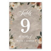 Boho Beige Cotattcore Hochzeitsempfehlung Abendess Tischnummer (Rückseite)