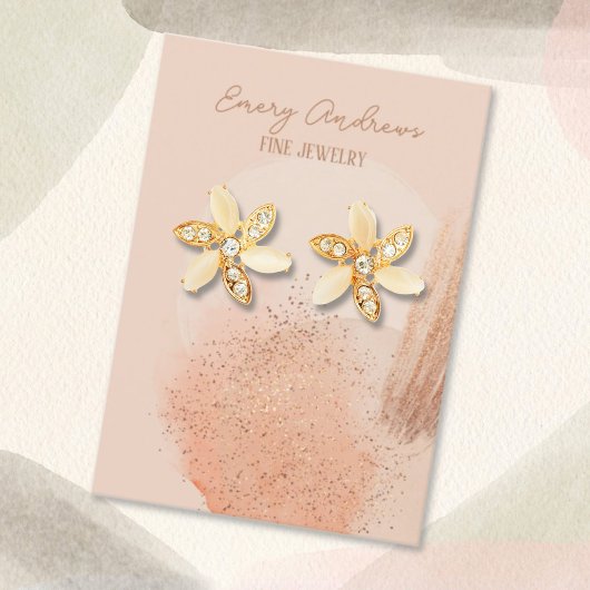 Boho Beige Designer Jewelry Earring Holder Display Visitenkarte