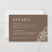 Boho Beige - Details zur botanischen Hochzeit Mitteilungskarte (Vorderseite)