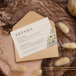 Boho Beige - Details zur botanischen Hochzeit Mitteilungskarte