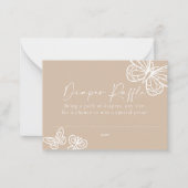 Boho Beige Diaper Raffle Babyduschkarte Mitteilungskarte (Vorderseite)