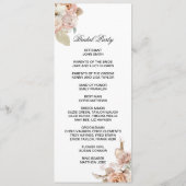 Boho Beige Doppelseitenprogrammkarte Programm (Rückseite)