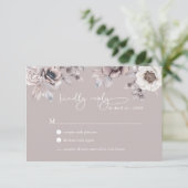 Boho Beige & Dusty Mauve UAWG Wedding Card Einladung (Stehend Vorderseite)