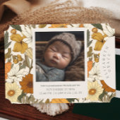 Boho Beige Fall Floral Neugeborene Geburtserklärun Einladung