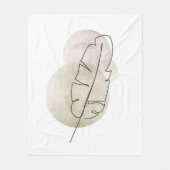 Boho beige feather fleecedecke (Vorderseite)