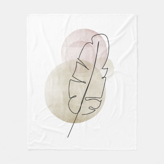 Boho beige feather fleecedecke (Vorderseite)