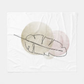 Boho beige feather fleecedecke (Vorderseite (Horizontal))