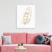 Boho beige feather leinwanddruck (Insitu (Wohnzimmer))