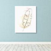 Boho beige feather leinwanddruck (Insitu (Holzboden))