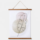 Boho beige feather wandteppich mit holzrahmen (Vorderseite)