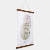 Boho beige feather wandteppich mit holzrahmen (Gewinkelt)