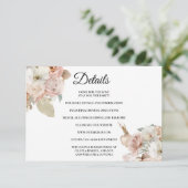 Boho beige Floral Enclosure Card Details Begleitkarte (Stehend Vorderseite)