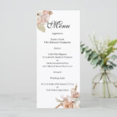 Boho Beige floral  Menu Menükarte (Stehend Vorderseite)