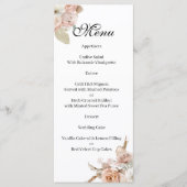 Boho Beige floral  Menu Menükarte (Vorderseite)