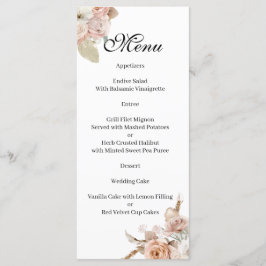 Boho Beige floral  Menu Menükarte