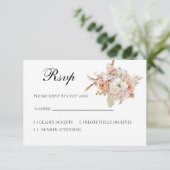 Boho beige floral RSVP card Karte (Stehend Vorderseite)