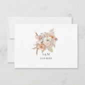 Boho beige floral RSVP card Karte (Rückseite)