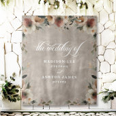 Boho Beige Floral Wedding Foto Stand Hintergrund Wandteppich