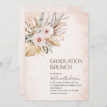 Boho Beige Floweser Aquarell Abschluss Brunch