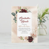 Boho Beige Floweser Aquarell Abschluss Brunch Einladung (Stehend Vorderseite)