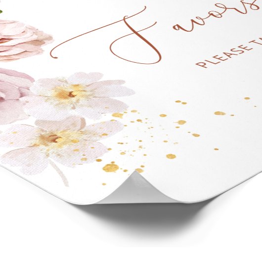 Boho beige Goldgarten Blumengötter Poster (Ecke)