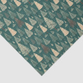 Boho Beige Green Christmas Trees Holiday Seidenpapier (Ausschnitt)