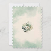 Boho Beige Green Floweser Gold Aquarell-Absolvent Einladung (Rückseite)