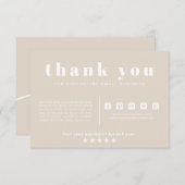 Boho Beige Hallo Vielen Dank, bestellen Sie kleine Begleitkarte (Vorne/Hinten)