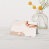 Boho Beige Hochzeitsfeiern Platzkarten mit Bogenfo (Vorderseite)