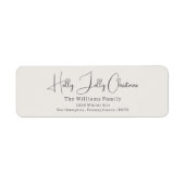 Boho Beige Holly Jolly Weihnachts-Rücksendeadresse (Vorne)