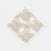 Boho Beige Jungle Animals Safari Chinoiserie Serviette (Ecke)