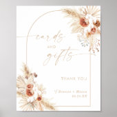 Boho Beige Karten und Geschenke Zeichen | Arch Pam Poster (Vorne)
