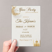 Boho Beige Minimalist Mosque Ramadan Iftar Party  Acryleinladungen (Insitu (Handheld))
