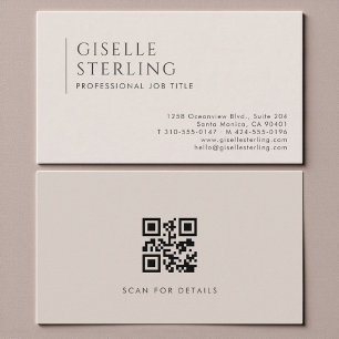 Boho-Beige-Minimalist-Professional-QR-Code Visitenkarte