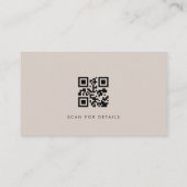 Boho-Beige-Minimalist-Professional-QR-Code Visitenkarte (Rückseite)